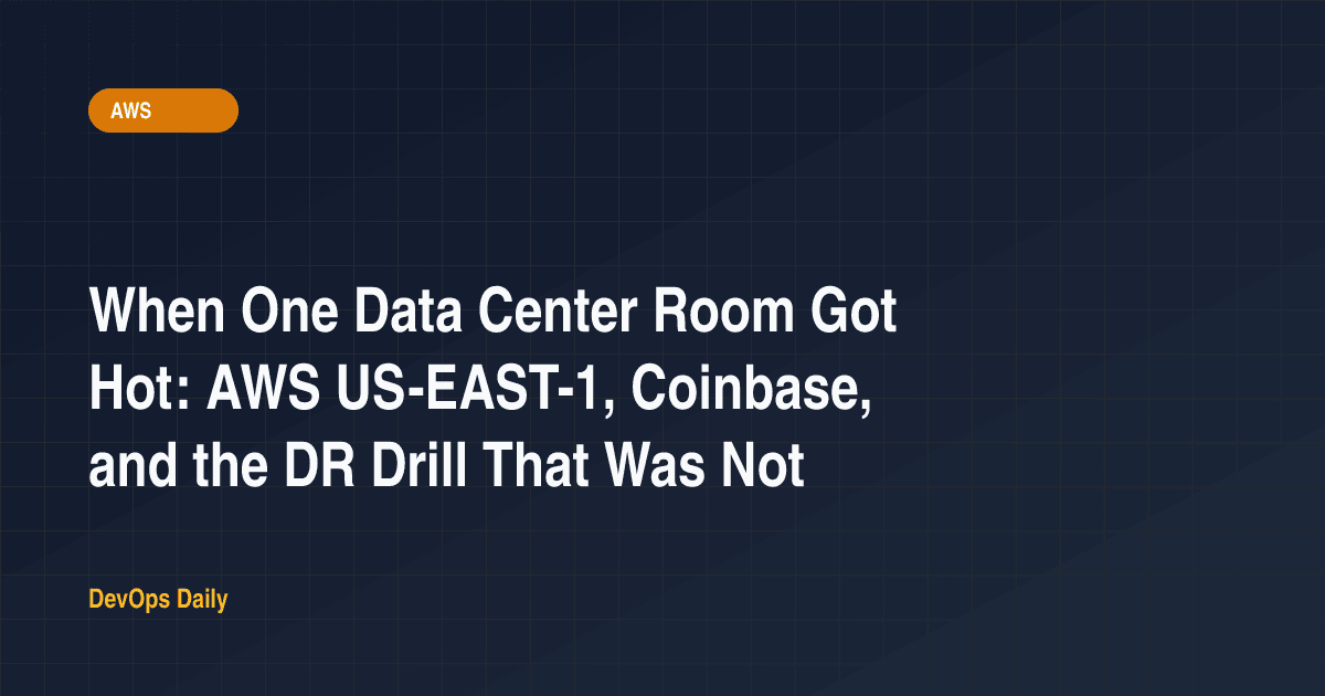 When One Data Center Room Got Hot: AWS US-EAST-1, Coinbase, and the DR Drill That Was Not