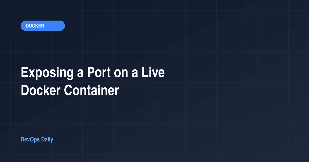 Exposing a Port on a Live Docker Container