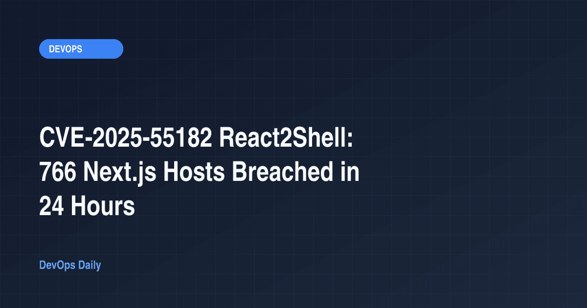 CVE-2025-55182 React2Shell: 766 Next.js Hosts Breached in 24 Hours
